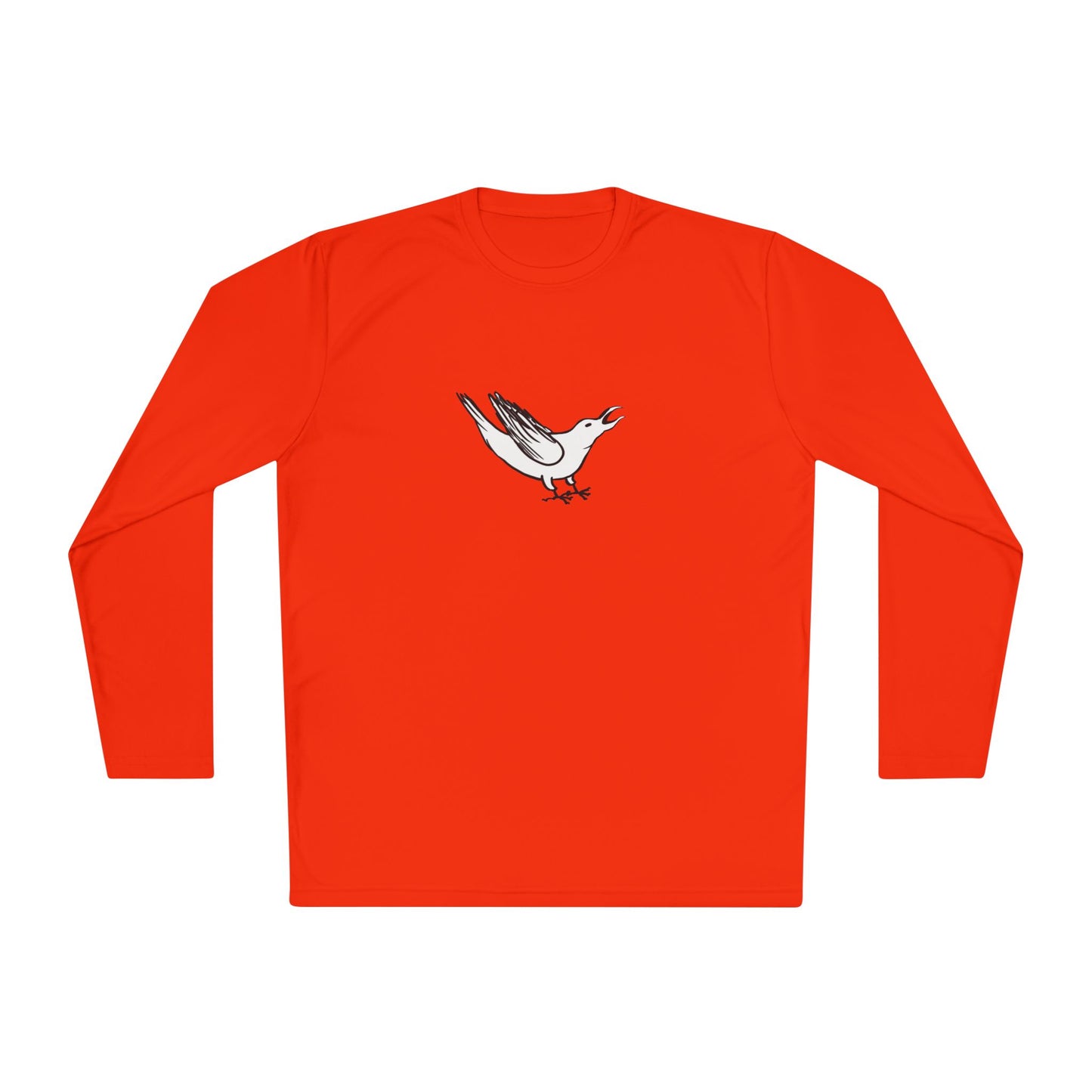 White Crow Yelling on Unisex Lightweight Long Sleeve Tee