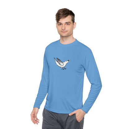 White Crow Yelling on Unisex Lightweight Long Sleeve Tee