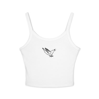 White Crow Yelling on Women's Micro-rib Tank Top