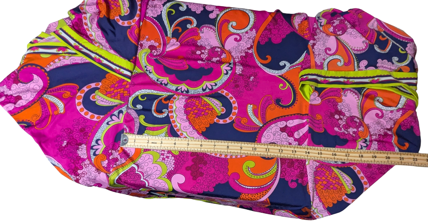 Trina Turk "French Riviera" Multi-Color Paisley Tunic Swim Cover-Up Dress size M