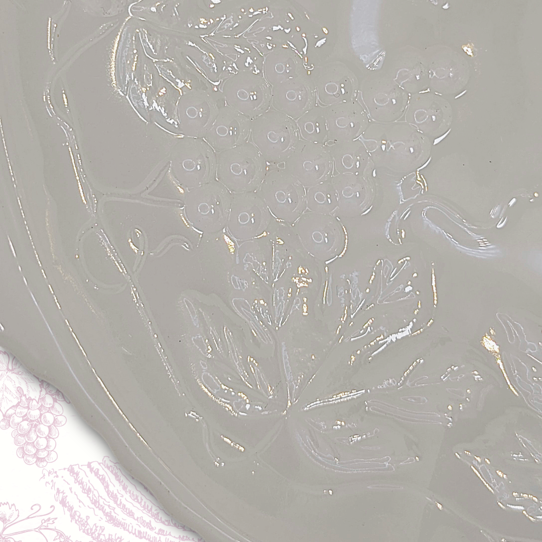 Vintage Anchor Hocking Pre-1968 White Milk Glass 'Harvest' Footed Pedestal Bowl