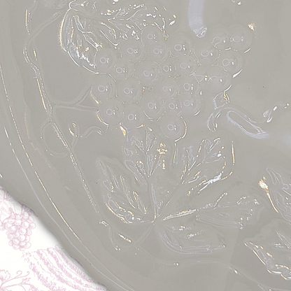 Vintage Anchor Hocking Pre-1968 White Milk Glass 'Harvest' Footed Pedestal Bowl